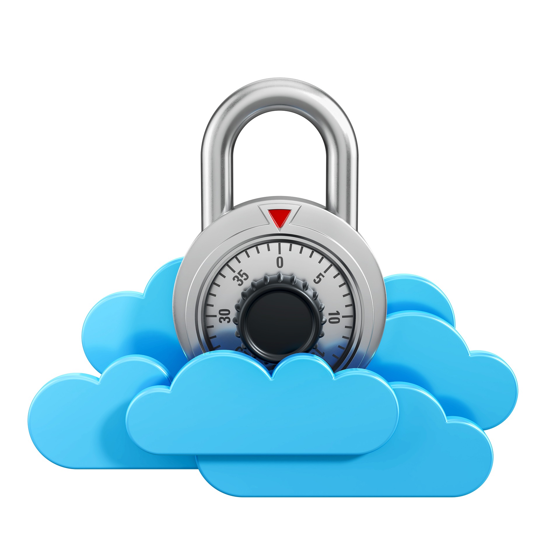 A combination lock on a cloud