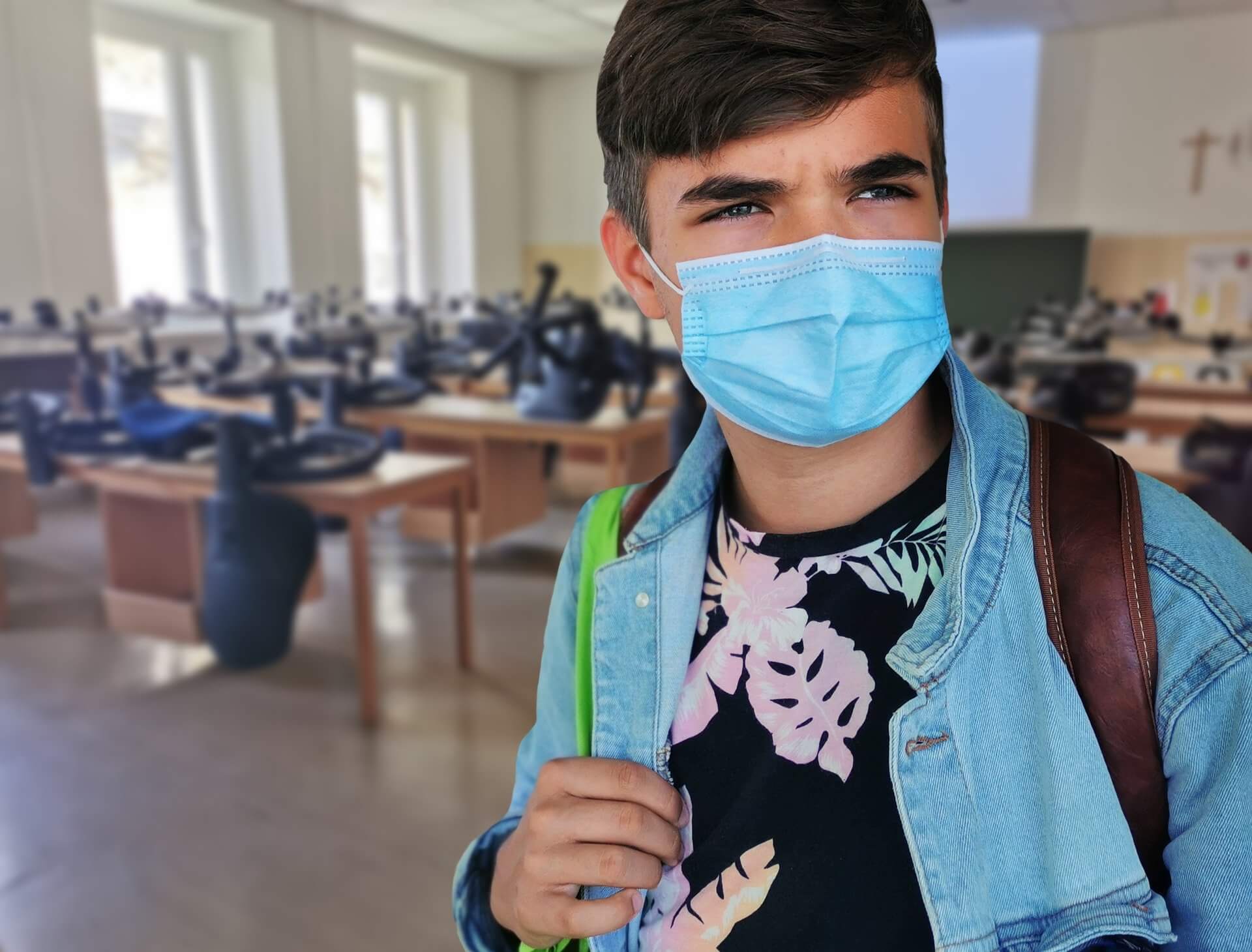 student wearing a mask during pandemic