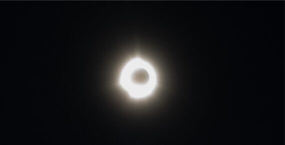 The solar eclipse, as seen from Lake Champlain, VT.
